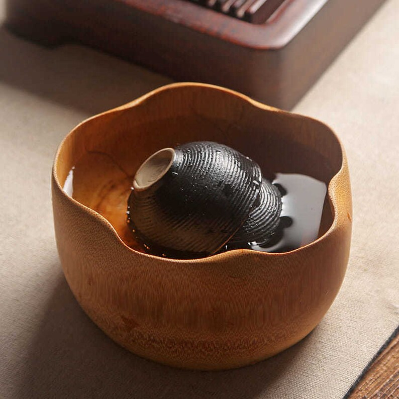 Thố tre lá sen Chawan Trà cụ pha Matcha