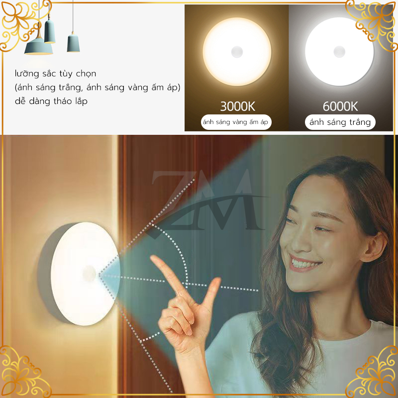 Đèn Cảm Ứng Chuyển Động, Đèn Led Dán Tường Cảm BiếnThông,Minh Gắn Tủ Quần Áo, ứng trong đêm có người đi qua tự động sáng | BigBuy360 - bigbuy360.vn