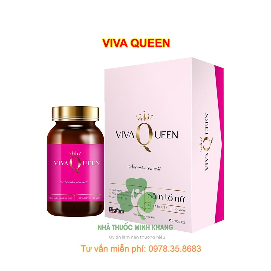 Viên uống VIVAQUEEN hỗ trợ sinh lý nữ là thực phẩm bảo vệ sức khỏe, thuộc nhóm hỗ trợ làm đẹp. Sản phẩm được bào chế dướ