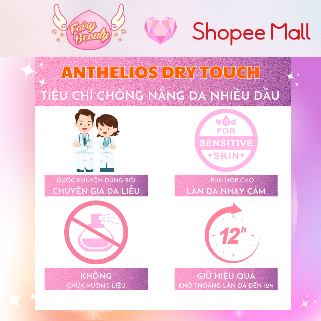 [LA ROCHE-POSAY] Kem Chống Nắng Cho Da Dầu Giúp Kiểm Soát Bóng Nhờn Tối Ưu SPF50+ Anthelios Dry Touch 3/15/50ml