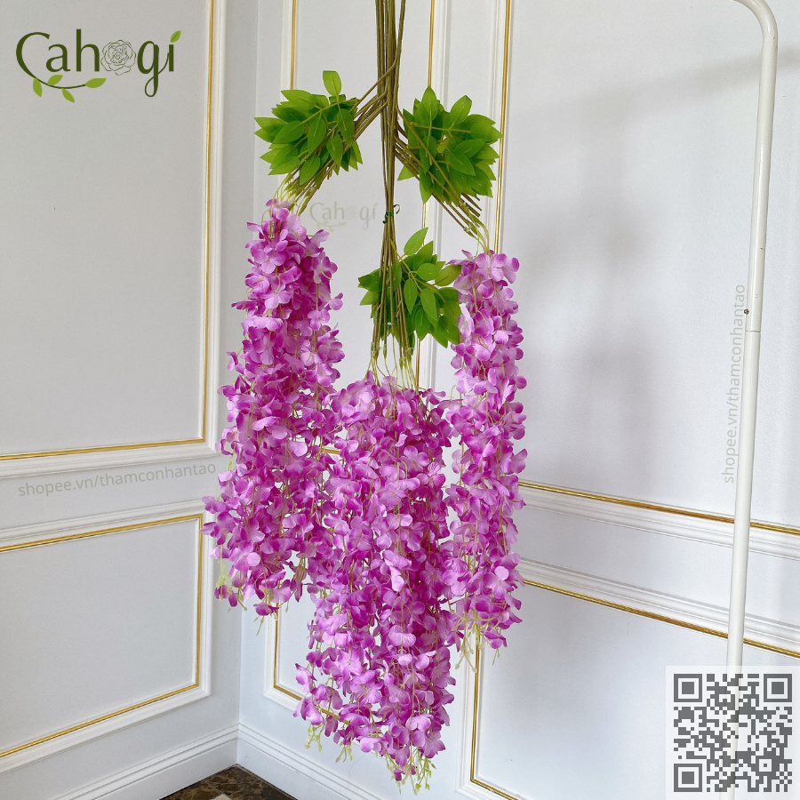 Dây Leo Hoa Giả - Cành Tử Đằng Giả Nhiều Hoa Dài 110 Cm