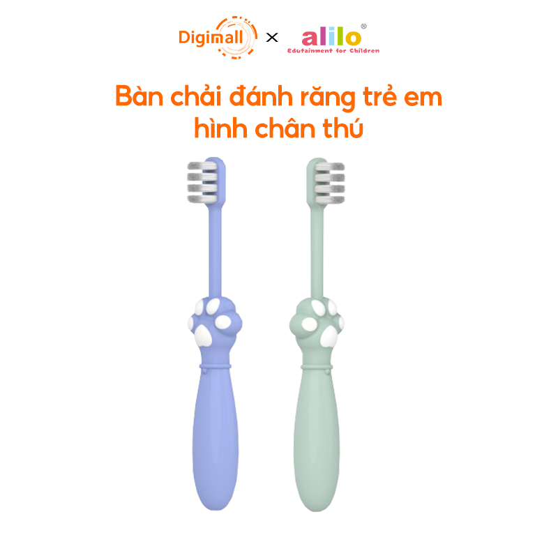 Bàn chải đánh răng chân thú cho bé Alilo T2 Kids Soft Toothbrush (Gói 2 chiếc)