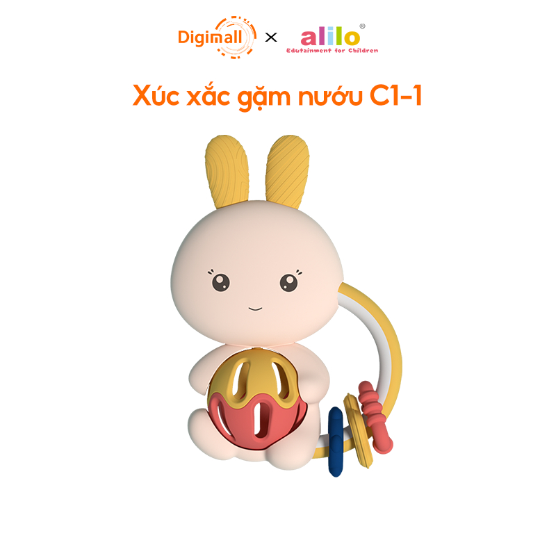 Xúc xắc gặm nướu kèm lục lạc cho bé phát ra tiếng và cắn được cho bé sơ sinh Alilo Baby Rattle C1-1 - Hàng chính hãng