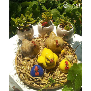 Tượng gà con lông vàng cute TCV-GA-02