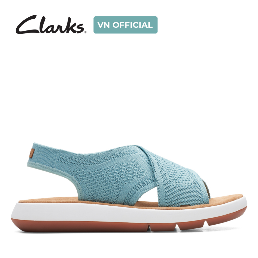 Giày sandals vải nữ CLARKS Jemsa Dash màu Turquoise Knit