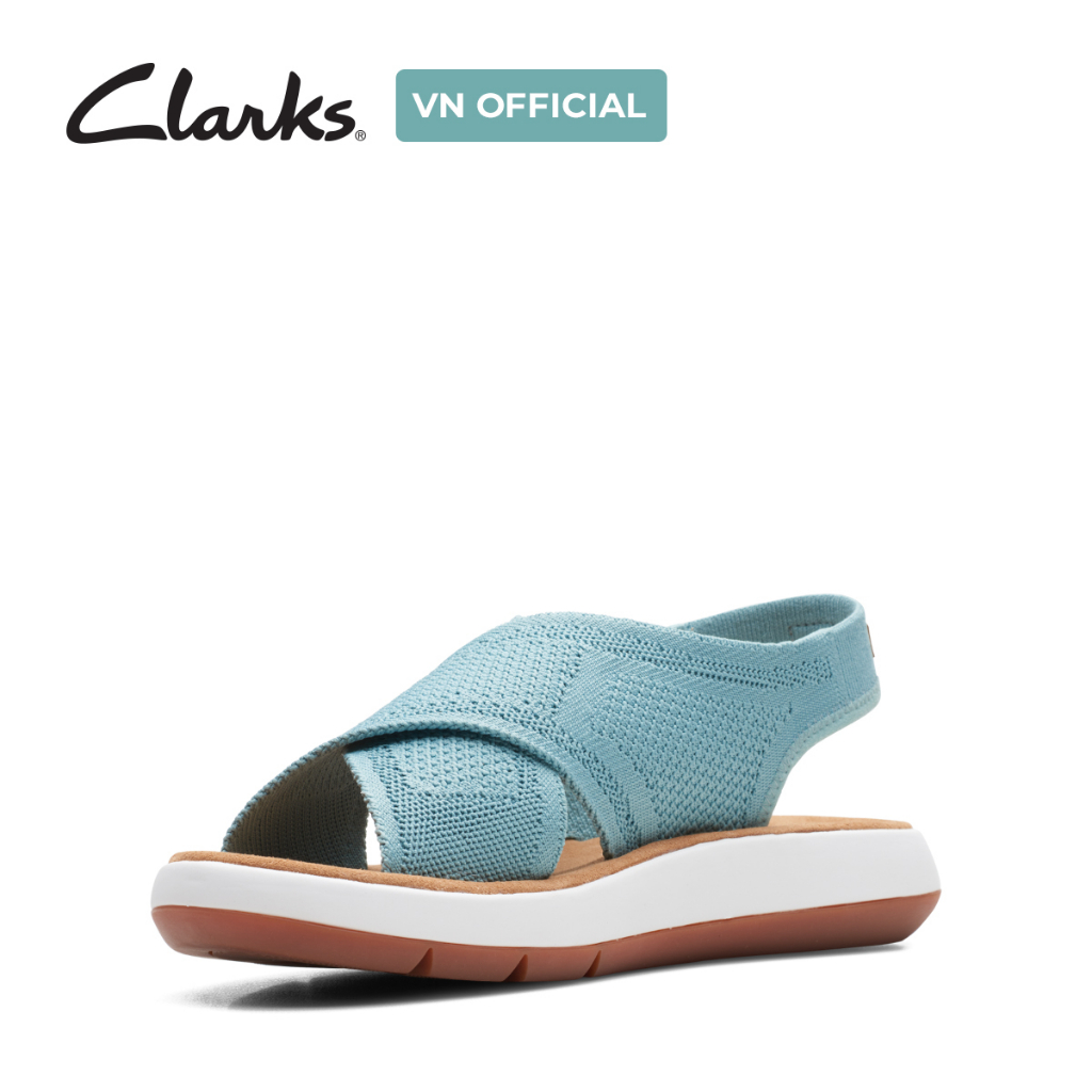 Giày sandals vải nữ CLARKS Jemsa Dash màu Turquoise Knit