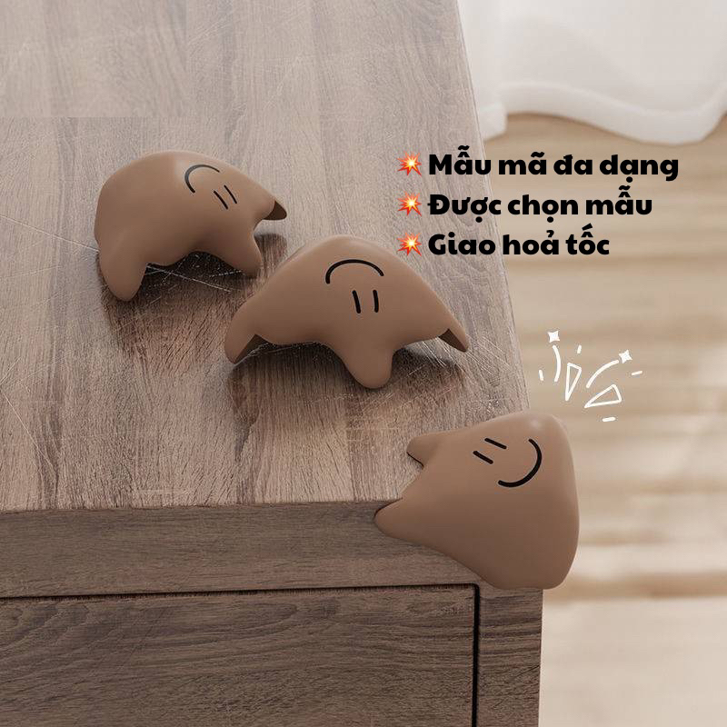 Silicon Bịt Góc Bàn An Toàn Cho Bé- Bọc Cạnh Bàn, Góc Tủ Họa Tiết Đáng Yêu (1 miếng)