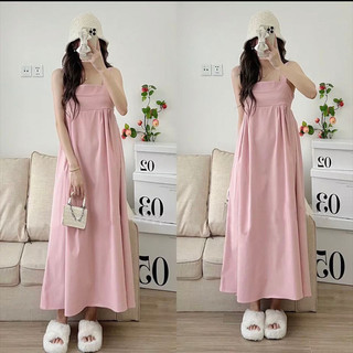 Đầm 2 Dây Đi Biển Babydoll Dáng Xòe Xếp Ly Hàng Quảng Châu M3044
