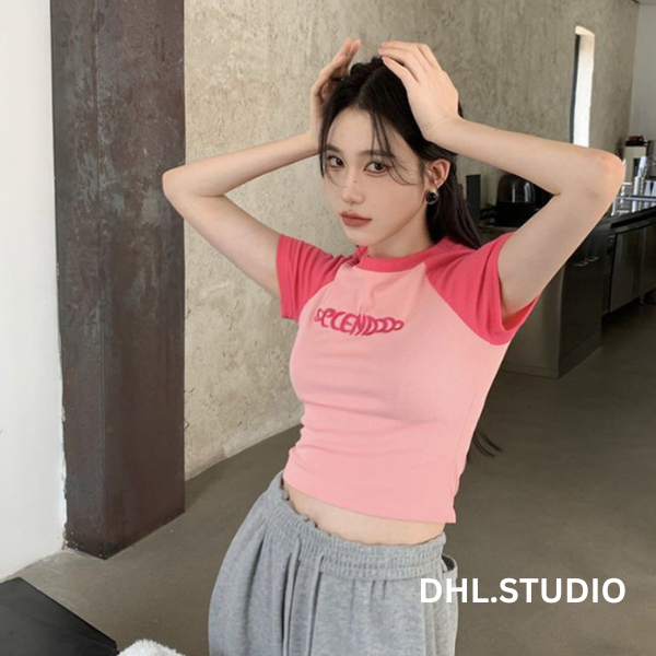 Áo thun nữ croptop phối màu hottrend - Áo phông babytee D52