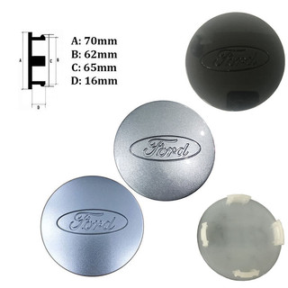 Logo chụp mâm, ốp vành bánh xe ô tô hãng Ford đường kính 70mm, chất liệu: Nhựa ABS
