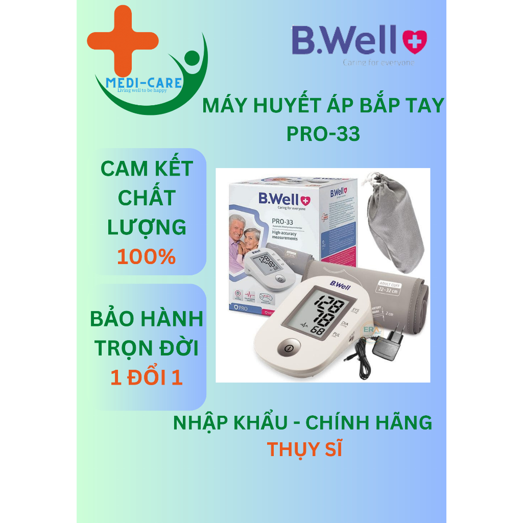 Máy đo huyết áp bắp tay B.Well Swiss PRO-33 - Tiện lợi, dễ dàng sử dụng
