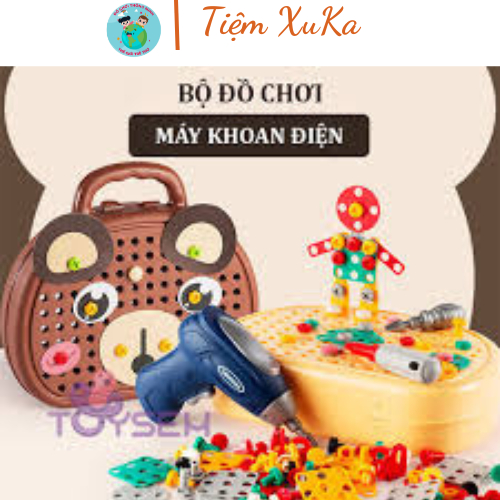 Bộ đồ chơi kỹ sư lắp ráp kèm khoan điện - đồ chơi vặn ốc vít - Cho bé từ 3 tuổi