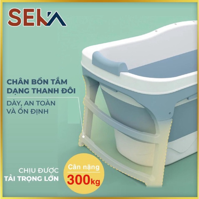 Bồn Tắm Gấp Gọn TAIKOMI / SEKA - Dành Cho Cả Gia Đình, Dùng Để Tắm, Ngâm Nước Ấm, Ngâm Thuốc, Tinh Dầu Thư Giãn