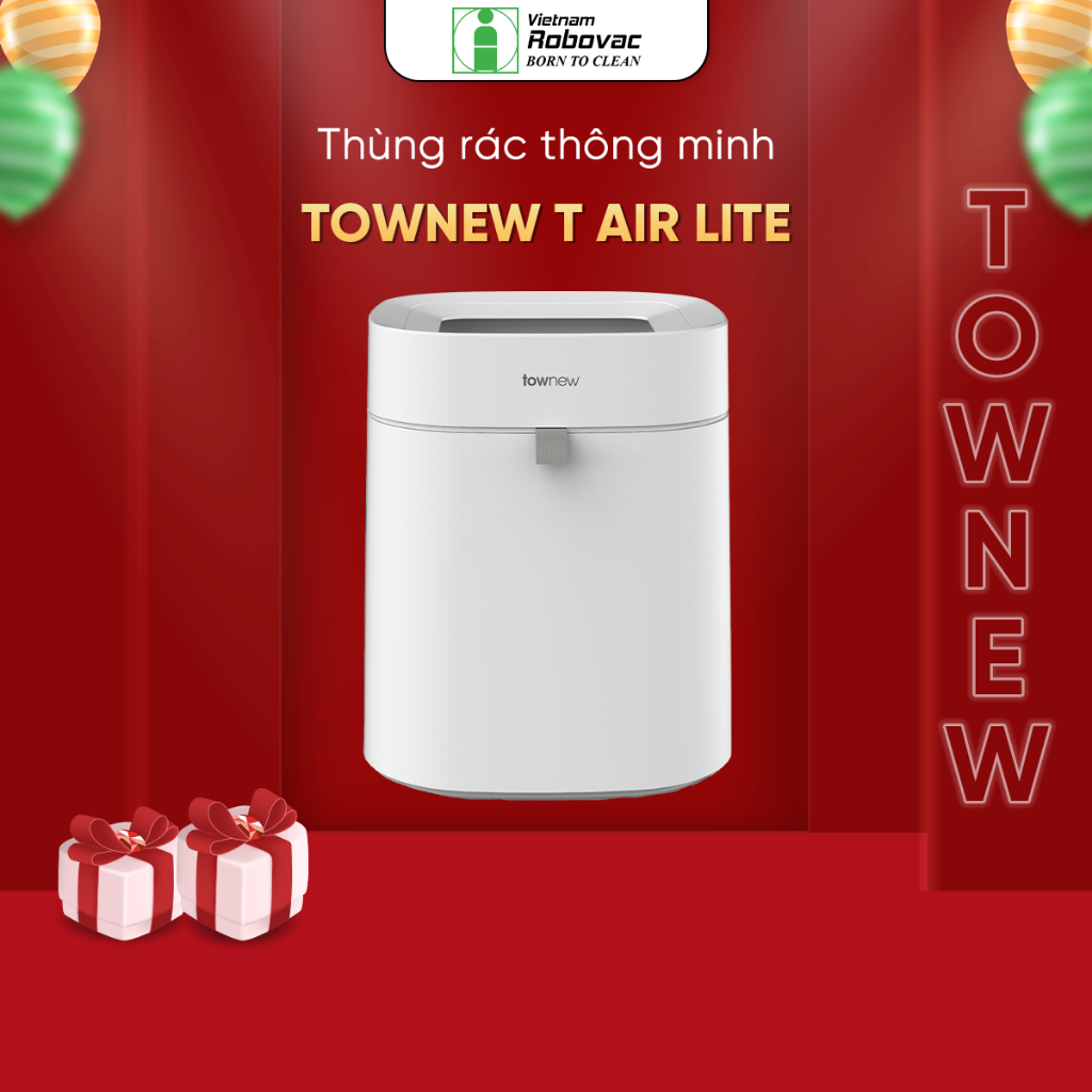 Thùng rác tự động thông minh TOWNEW T Air Lite - Tự động đóng hàn túi,thay túi rác - Bản quốc tế - Bảo hành 12 tháng