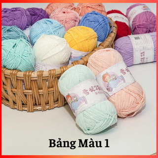 Len Baby Yarn Loại 1 (Bảng Màu 1) Hàng Chính Hãng, móc Hoa, Thú Bông, Búp Bê - Nhà Nàng Crochet