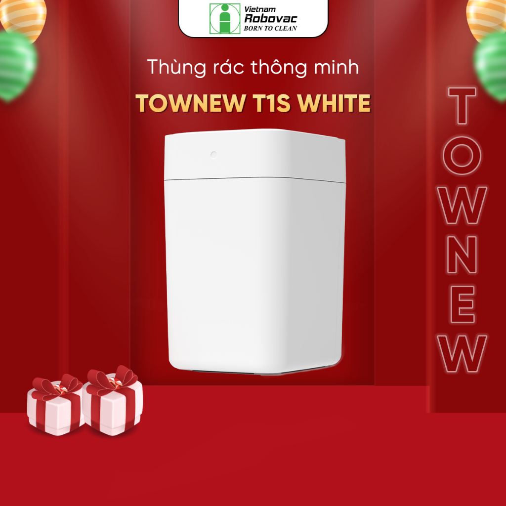 Thùng rác tự động thông minh TOWNEW T1S 15.5L (White)- Tự động hàn túi, thay túi rác - BẢN QUỐC TẾ- BH 12 tháng