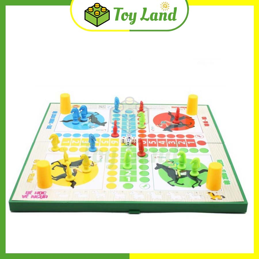 Cờ Cá Ngựa Sato Mẫu Trẻ Em 42x42cm Cờ Đua Ngựa Bàn Nhựa Cao Cấp Chất Liệu Nhựa An Toàn Đồ Chơi Xả Stress