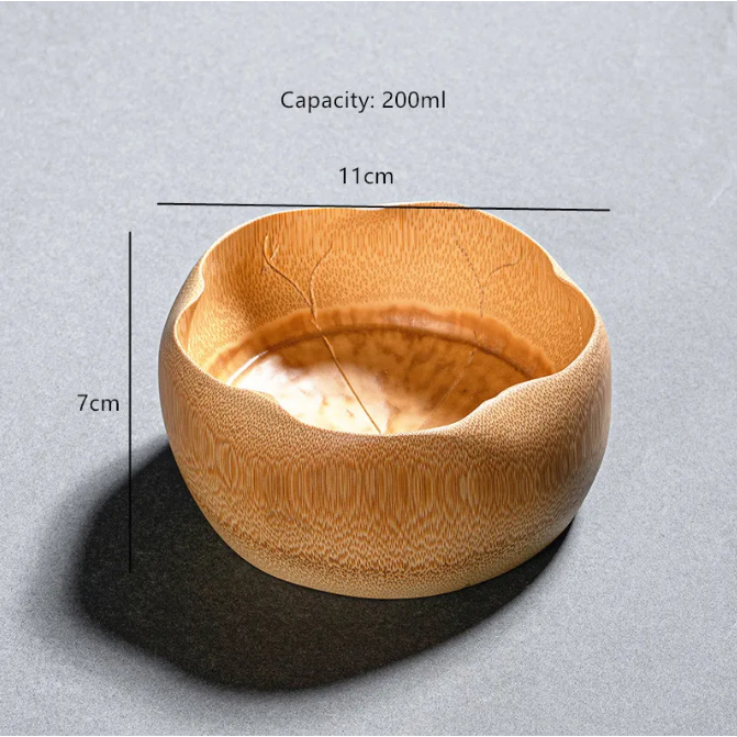 Thố tre lá sen Chawan Trà cụ pha Matcha