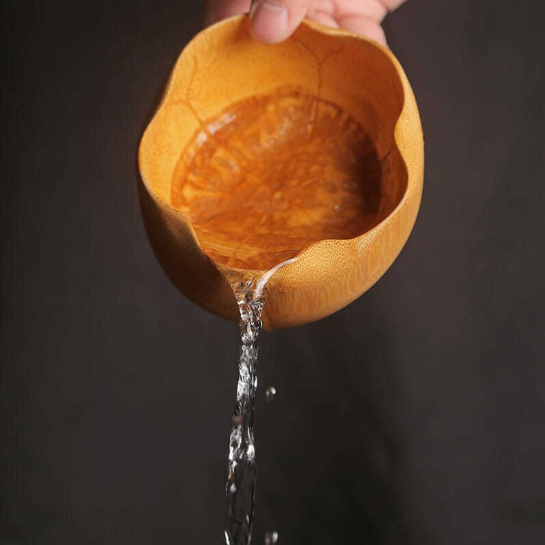 Thố tre lá sen Chawan Trà cụ pha Matcha