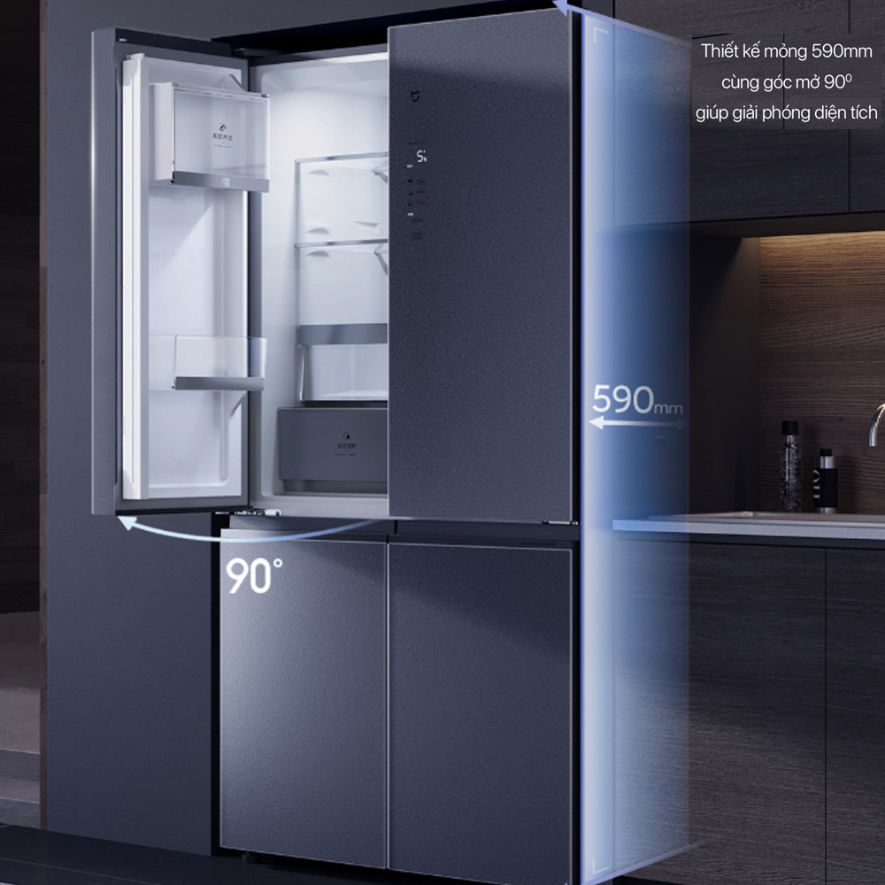 Tủ lạnh 4 cánh Inventer Xiaomi Mijia 550Lcó ngăn đông mềm - Bảo hành 18 tháng