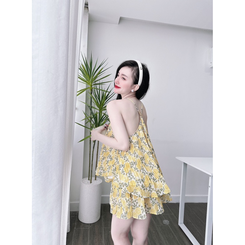 BỘ ĐŨI TƠ THÊU XẾP LY SIZE 45-65KG, ĐỒ NGỦ 2 DÂY SEXY, GỢI CẢM