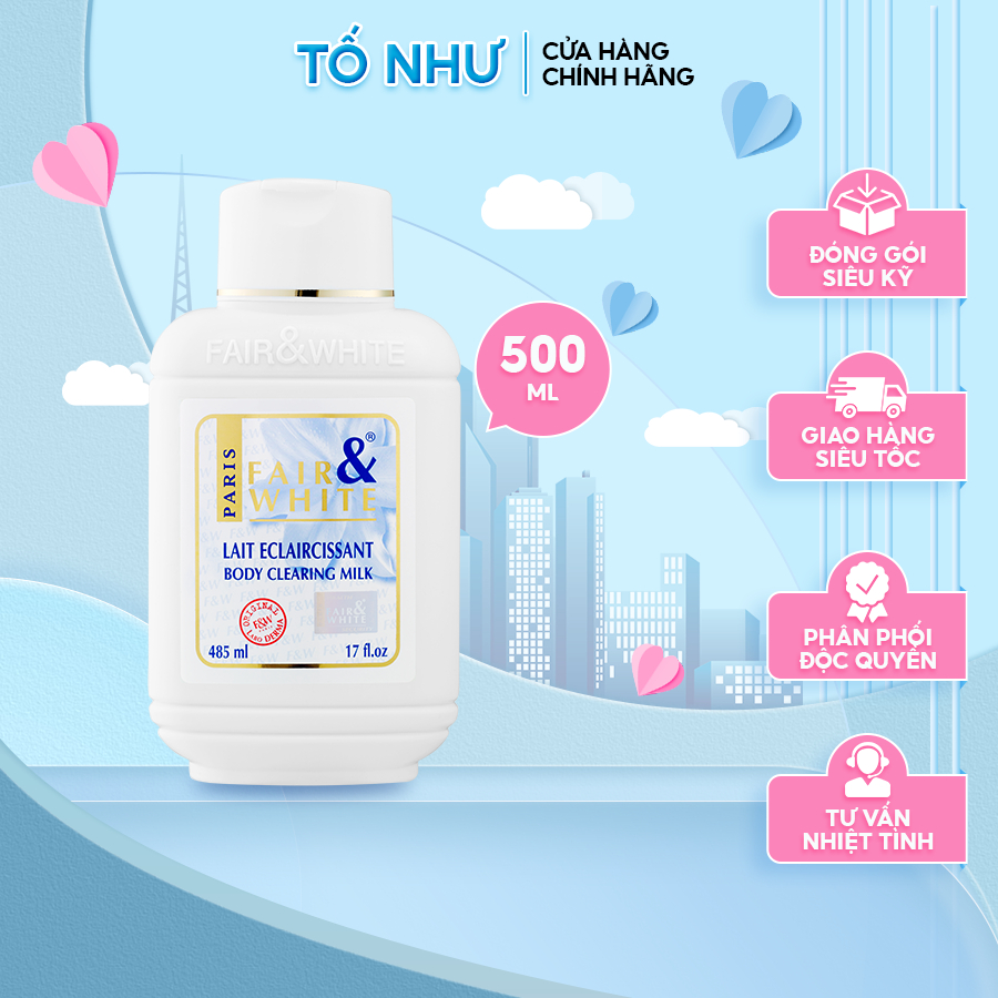 Sữa dưỡng ẩm làm trắng toàn thân FAIR AND WHITE 485ml