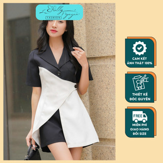 Set vest nữ áo xẻ tà kiểu cách,Set vest nữ áo cộc quần dài công sở phong cách Hàn quốc