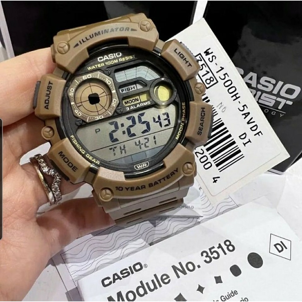 Đồng hồ nam dây nhựa Casio Anh Khuê WS-1500H-5AVDF