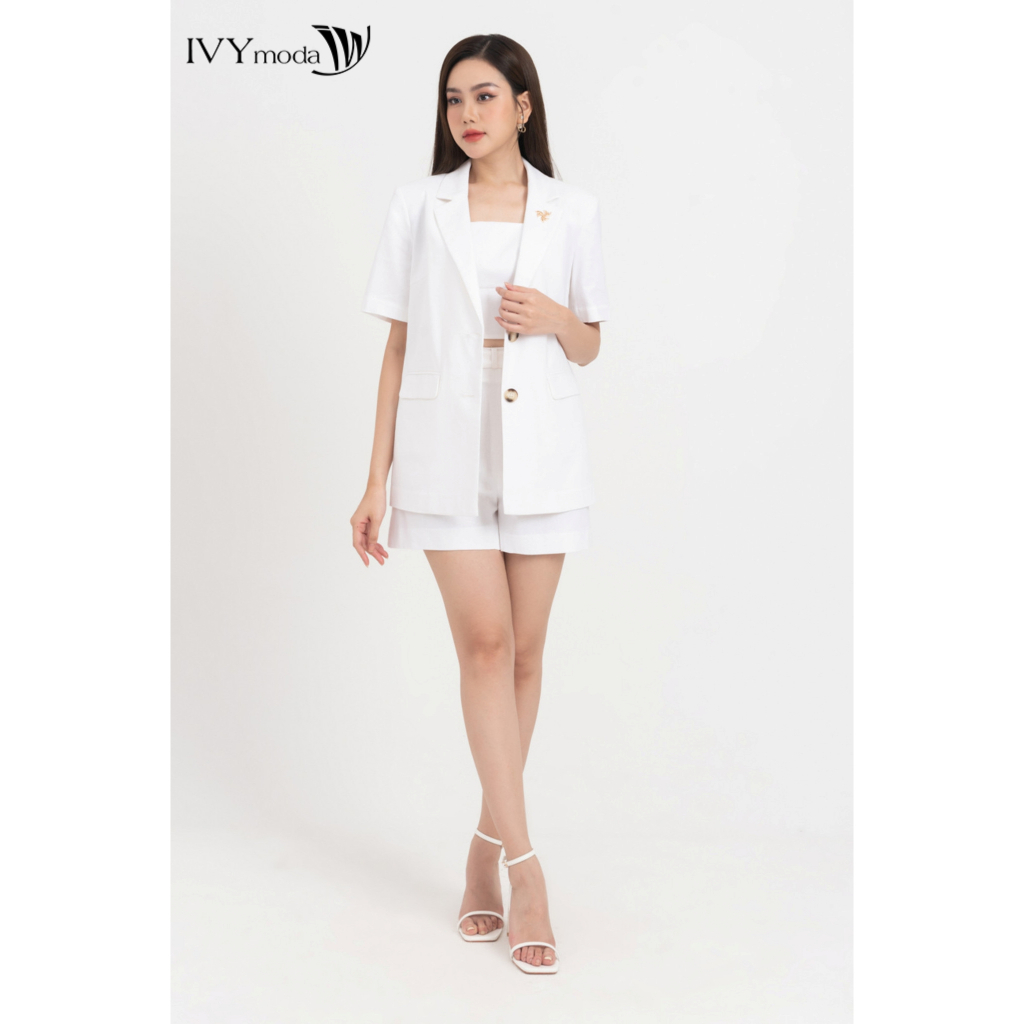 Jessi set - Áo blazer ngắn tay phối quần short nữ IVY moda MS 61M8289