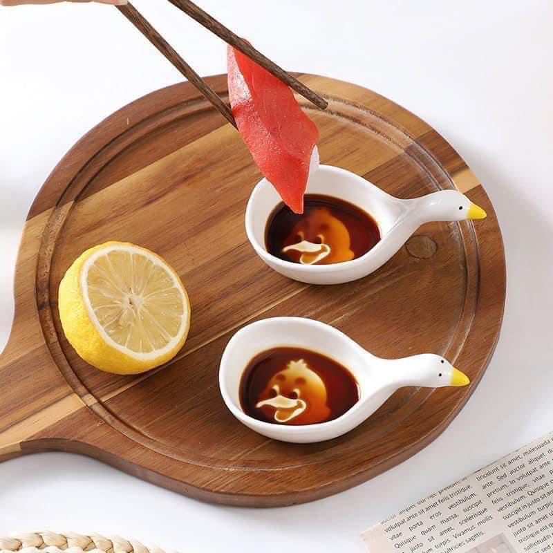 Chén Dĩa Bát Đĩa chấm đựng gia vị hình con Trâu con Vịt, Bát đĩa sứ decor ngộ nghĩnh đáng yêu