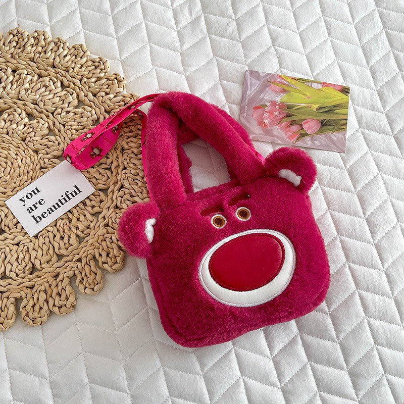 Túi Đeo Hình Gấu Dâu Túi Đeo Gấu Hoạt Hình Nhồi bông Dễ Thương Disney Lotso