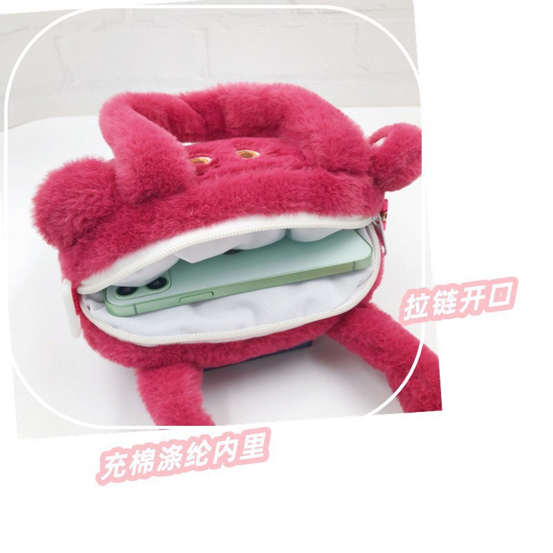 Túi Đeo Hình Gấu Dâu Túi Đeo Gấu Hoạt Hình Nhồi bông Dễ Thương Disney Lotso