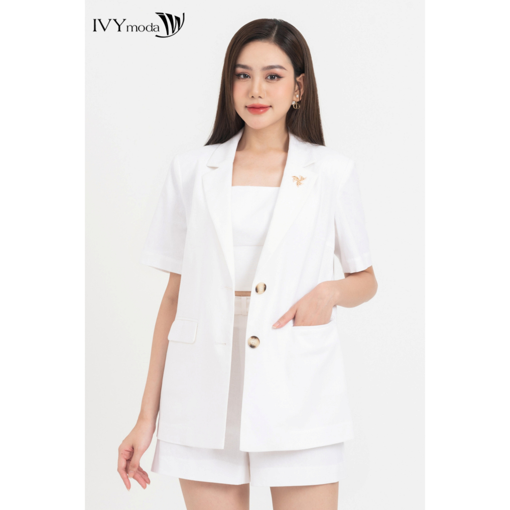 Jessi set - Áo blazer ngắn tay phối quần short nữ IVY moda MS 61M8289