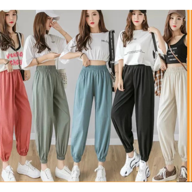 A49 - Quần Jogger Linen Nữ Lưng Thun Kiểu Seven Stars A49