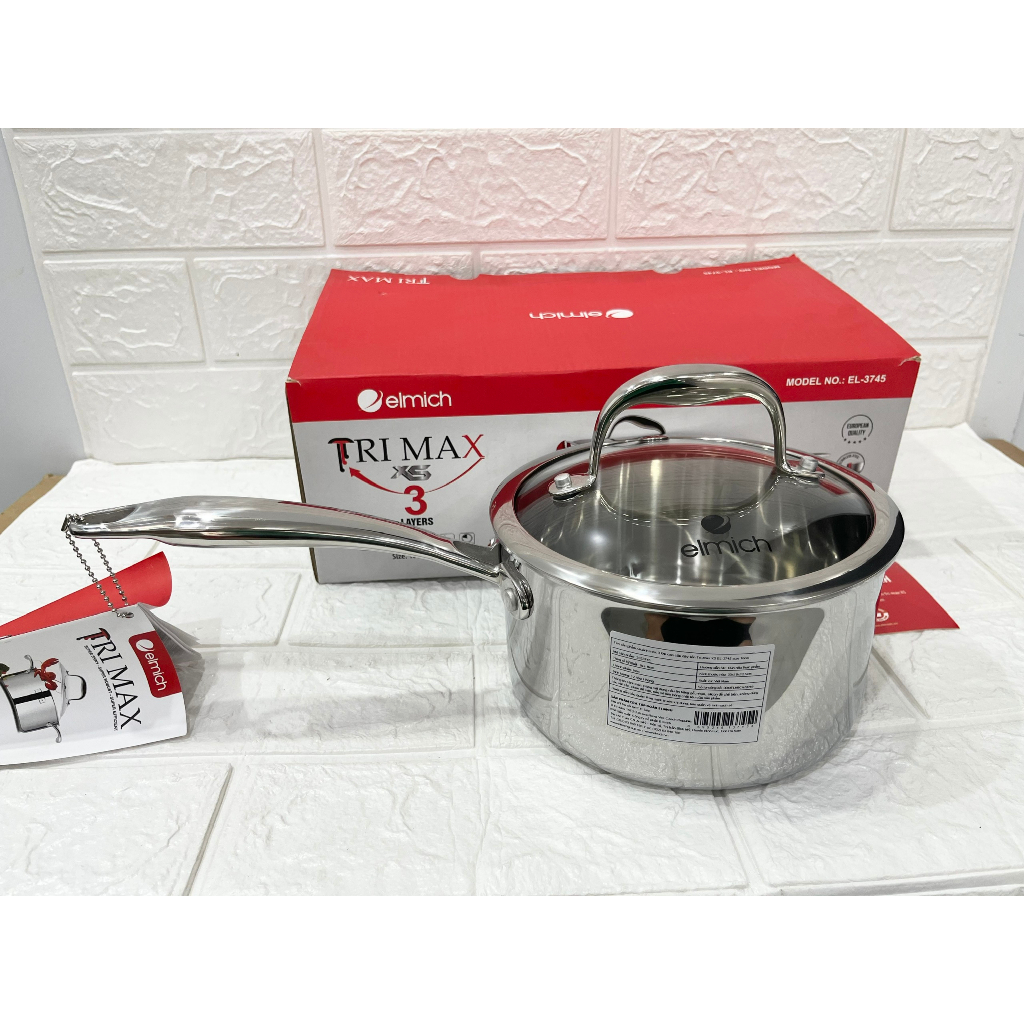 Quánh Inox đáy liền nguyên khối Elmich Trimax XS EL-3745 size 16cm