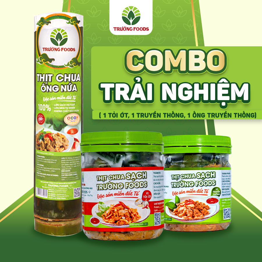 3 Sản Phẩm Trải Nghiệm Trường Foods ( 1 Tỏi Ớt, 1 Truyền Thống, 1 Ống Truyền Thống)