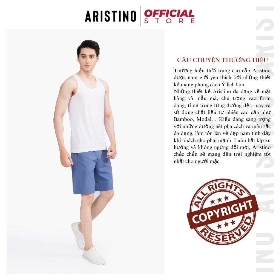 Áo thun ba lỗ nam ARISTINO AC21 áo tanktop sát nách trắng kiểu lót trơn 100% cotton thoáng mát thấm hút co giãn tốt