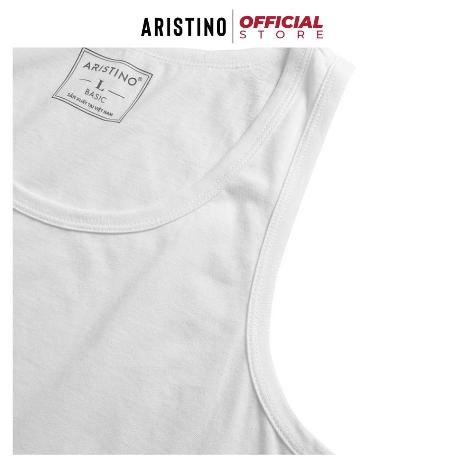 Áo thun ba lỗ nam ARISTINO AC21 áo tanktop sát nách trắng kiểu lót trơn 100% cotton thoáng mát thấm hút co giãn tốt