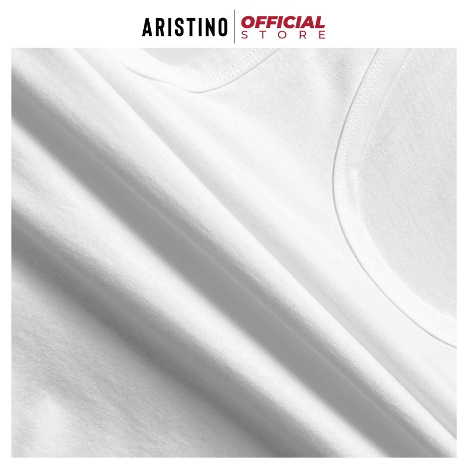Áo thun ba lỗ nam ARISTINO AC21 áo tanktop sát nách trắng kiểu lót trơn 100% cotton thoáng mát thấm hút co giãn tốt