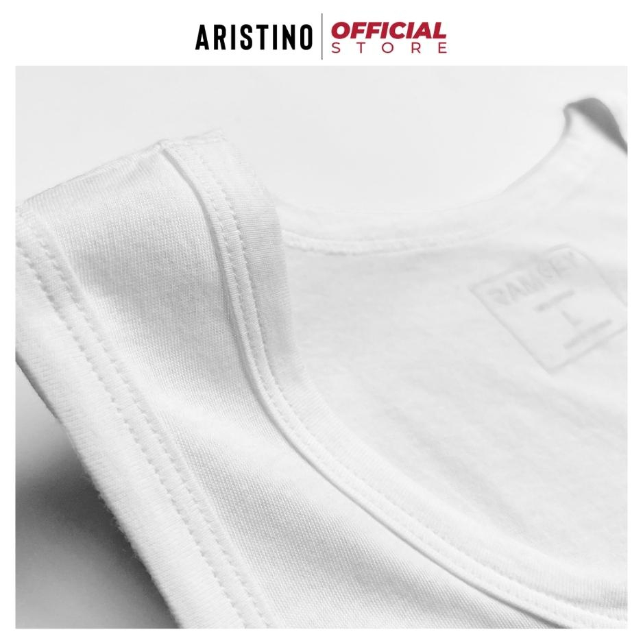 Áo thun ba lỗ nam ARISTINO AC21 áo tanktop sát nách trắng kiểu lót trơn 100% cotton thoáng mát thấm hút co giãn tốt