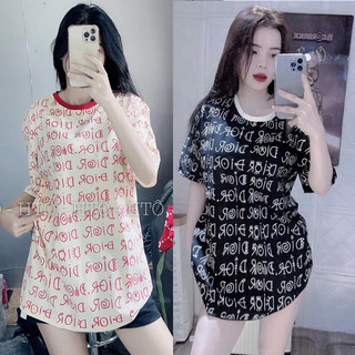 Áo phông in DI.OR toàn thân Form áo unisex nam nữ đều mặc được
