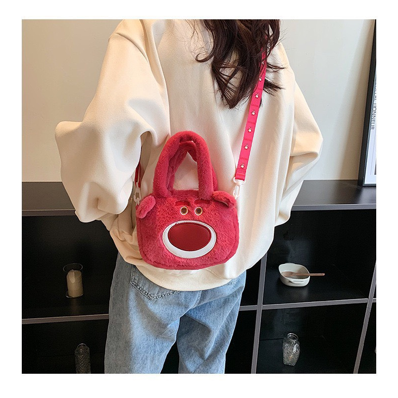 Túi Đeo Hình Gấu Dâu Túi Đeo Gấu Hoạt Hình Nhồi bông Dễ Thương Disney Lotso