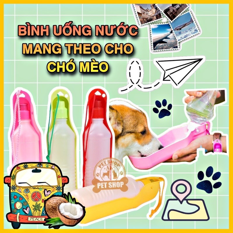 Bình uống nước du lịch cho chó mèo