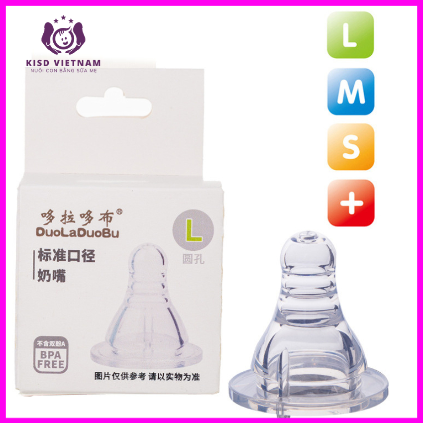 Núm ti silicon cho các bình cổ hẹp size s m l +,núm silicon cao cấp, thiết kế xoắn hiện đại tạo cảm giác như ti mẹ