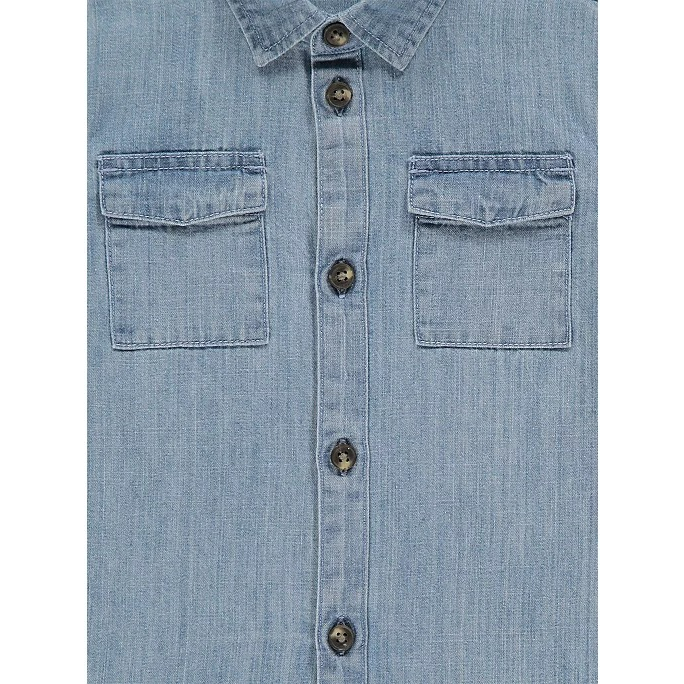 Áo somi trắng car động vật khủng long denim jean George_hàng chính hãng authentic