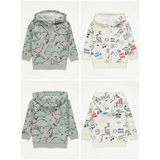 Áo khoác nỉ hoodie xám khủng long George_hàng UK authentic
