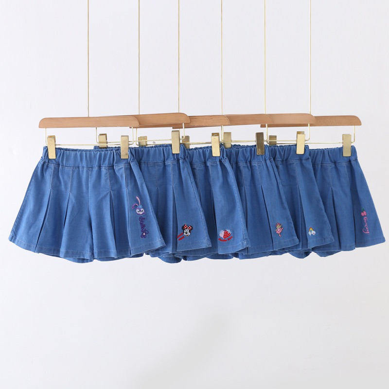 Quần bò giấy ống rộng giả váy siêu xinh cho bé sz 19-45kg (130-170), chất liệu jean giấy mềm cao cấp MS 23.043-PITUPI