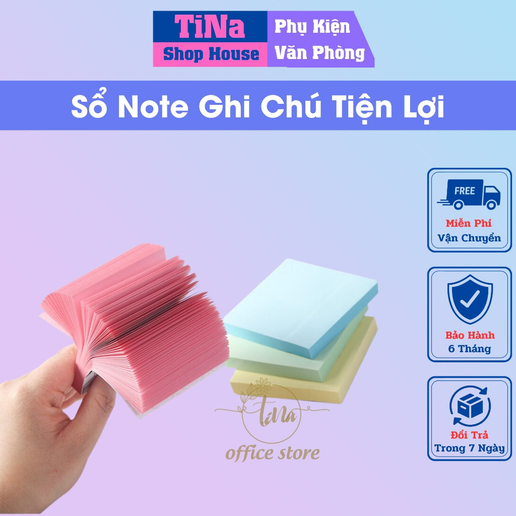 [SIÊU SALE] Giấy Note Ghi Chú Nhiều Màu Sắc - Giấy Ghi Nhớ Đánh Dấu Tiện Lợi 100 Tờ