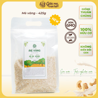 Mè vàng (vừng vàng) hữu cơ thuần chủng Ninh Thuận (túi 425gr) - Hạt dinh dưỡng loại 1 không biến đổi gen nấu chè làm sữa