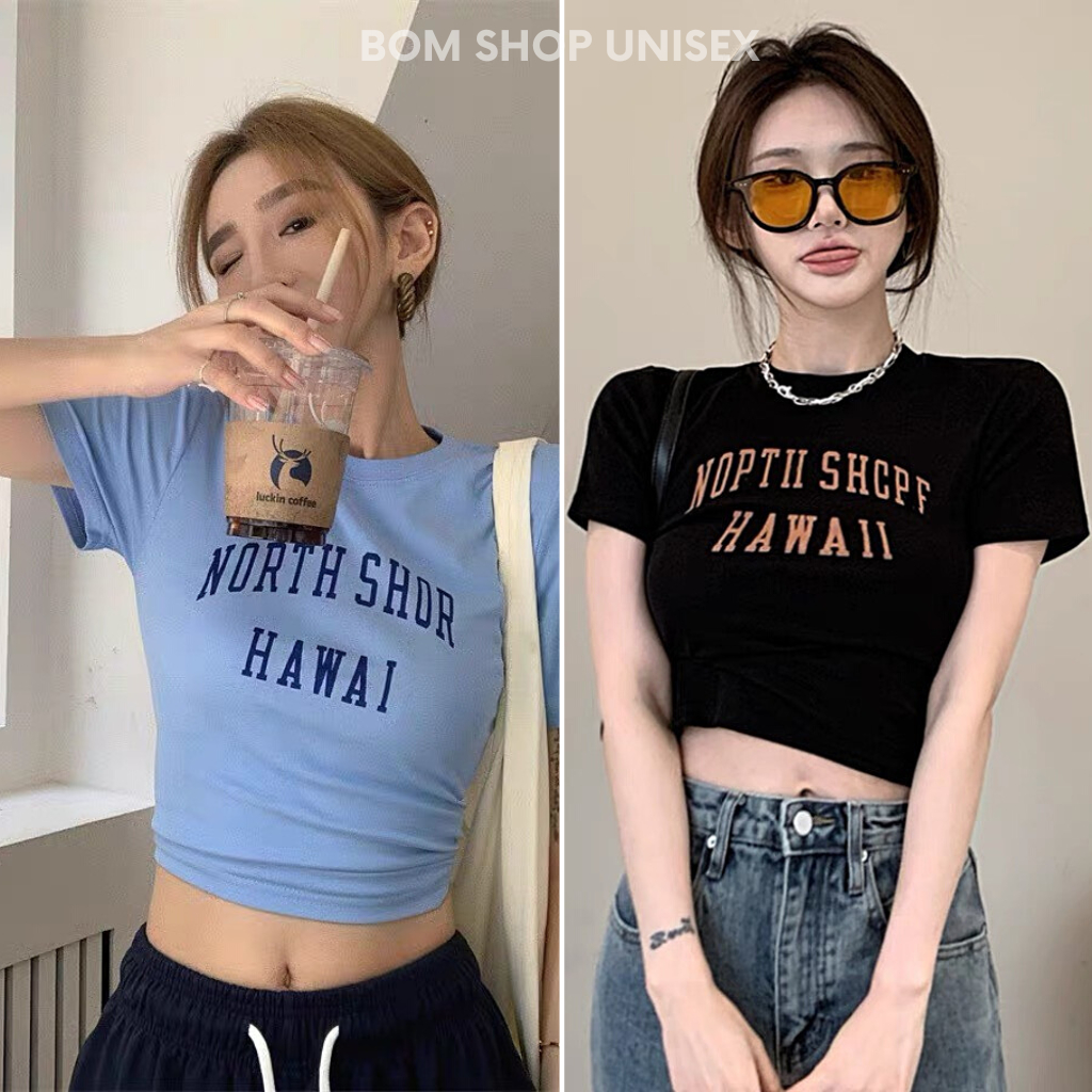 Áo Croptop Hawai Nữ Chất Thun Borip Mềm Mịn